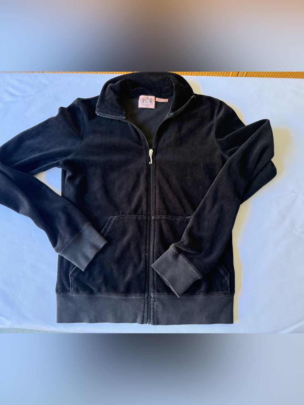 Vintage Original Juicy Couture black velour zip up jacket